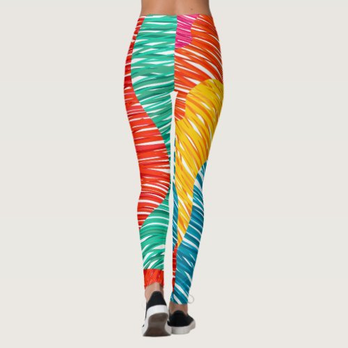 Abtract modern color waves wristlet purse leggings