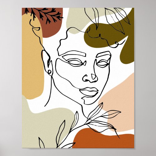 Abtract Womans Face Modern Art Print Abstract Art Poster