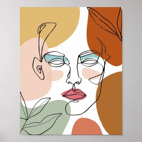 Abtract Womans Face Modern Art Print Abstract Art Poster