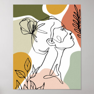 Abtract Womans Face Modern Art Print, Abstract Art Poster