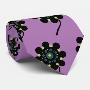 ABtsrcat Minimal Flowers Neck Tie