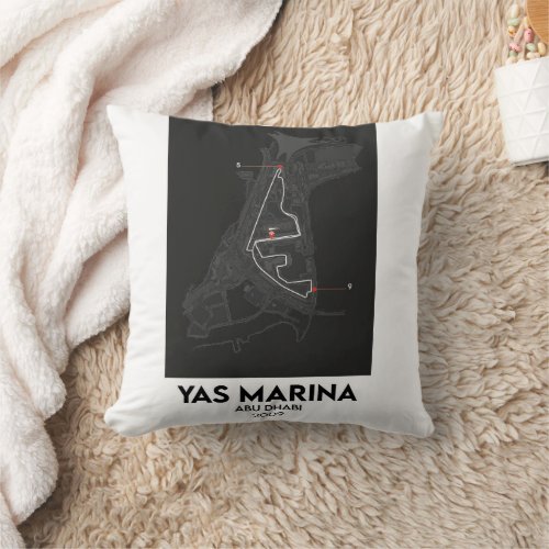 Abu Dhabi F1 circuit map  Throw Pillow