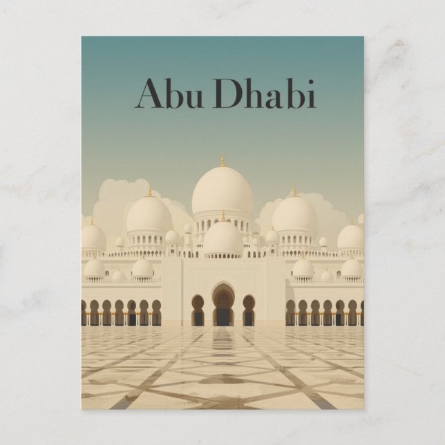 Abu Dhabi Grand Mosque View Postcard (Front)