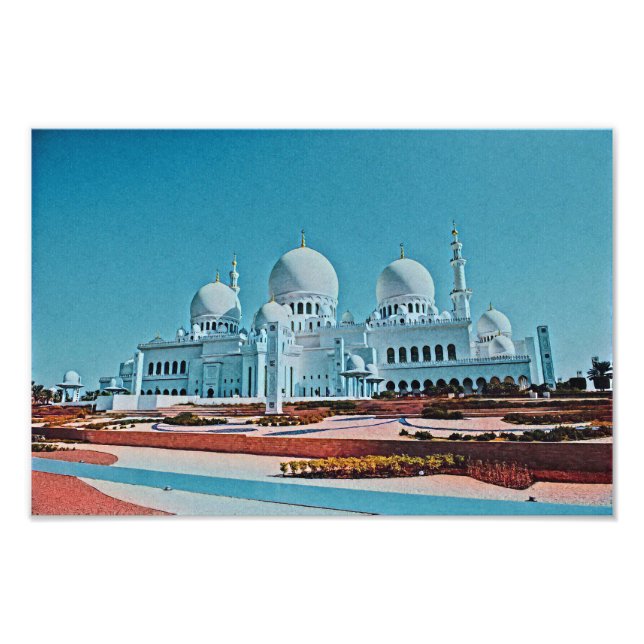 Abu Dhabi Mosque painting Photo Print (Front)