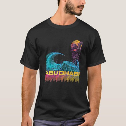 Abu Dhabi  Retro 80s Style Vintage Vaporwave Surf T_Shirt