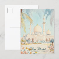 Abu Dhabi UAE Gouache Paint Illustration Travel