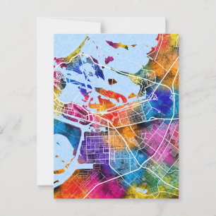Abu Dhabi United Arab Emirates City Map Postcard