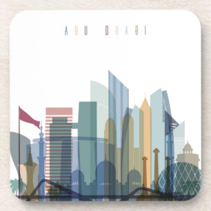 Abu Dhabi, United Arab Emirates City Skyline Beverage Coaster