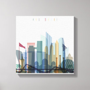 Abu Dhabi, United Arab Emirates City Skyline Canvas Print