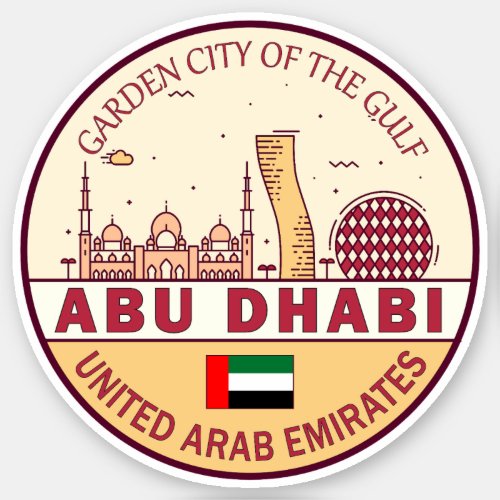 Abu Dhabi United Arab Emirates City Skyline Emblem Sticker