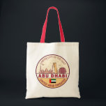 Abu Dhabi United Arab Emirates City Skyline Emblem Tote Bag<br><div class="desc">Abu Dhabi minimalist,  colorful art design featuring monuments and landmarks of the city in United Arab Emirates.</div>