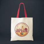 Abu Dhabi United Arab Emirates City Skyline Emblem Tote Bag<br><div class="desc">Abu Dhabi minimalist,  colorful art design featuring monuments and landmarks of the city in United Arab Emirates.</div>