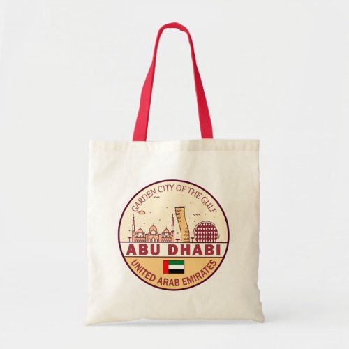 Abu Dhabi United Arab Emirates City Skyline Emblem Tote Bag