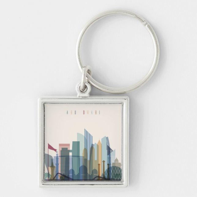 Abu Dhabi, United Arab Emirates | City Skyline Keychain (Front)