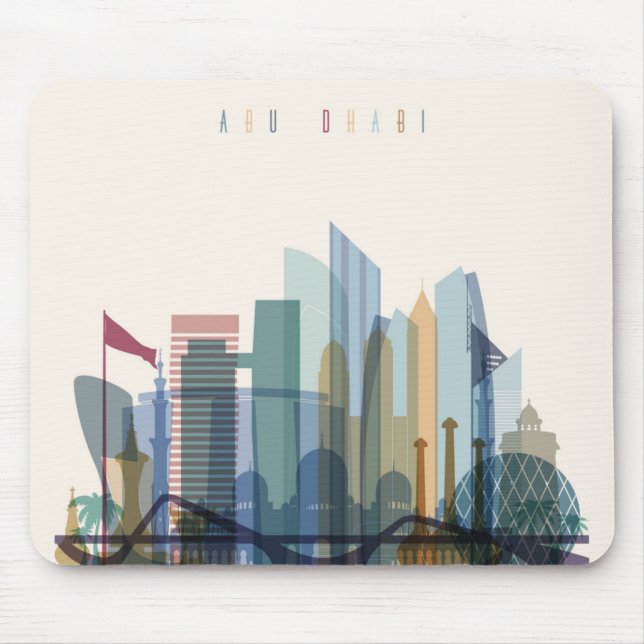 Abu Dhabi, United Arab Emirates | City Skyline Mouse Pad (Front)