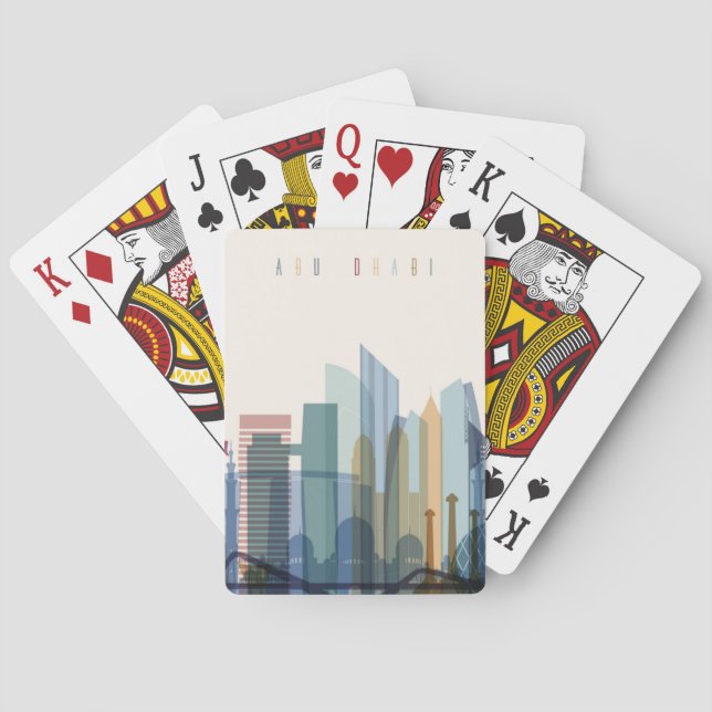 Abu Dhabi, United Arab Emirates | City Skyline Poker Cards (Back)