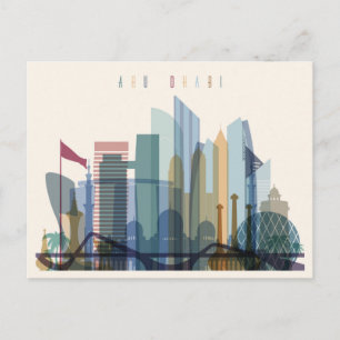 Abu Dhabi, United Arab Emirates City Skyline Postcard