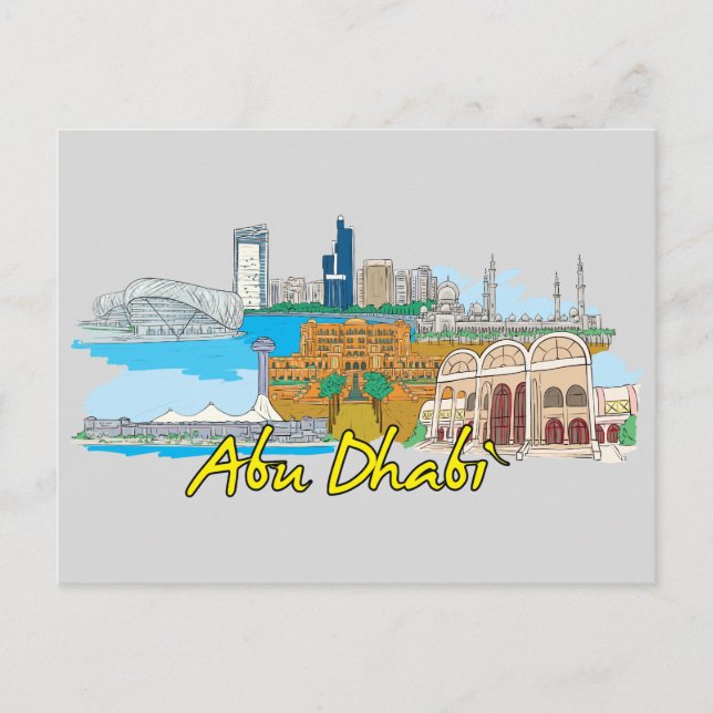 Abu Dhabi, United Arab Emirates Famous City Postcard (Front)