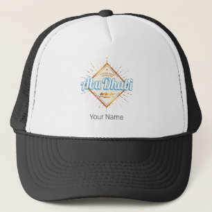 Abu Dhabi United Arab Emirates Vintage UAE Design Trucker Hat