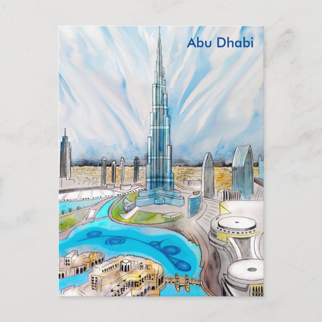 Abu Dhabi Vintage Travel Tourism Ad Postcard (Front)