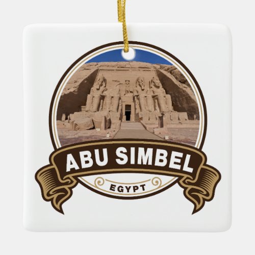 Abu Simbel Egypt Badge Ceramic Ornament
