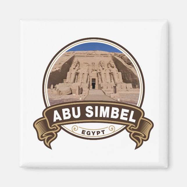 Abu Simbel Egypt Badge Magnet (Front)