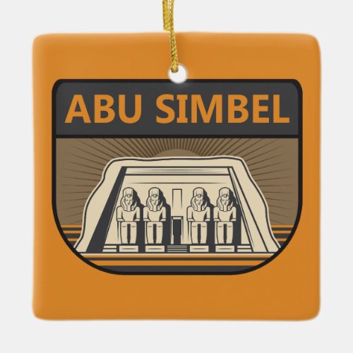 Abu Simbel Egypt Travel Art Retro Ceramic Ornament