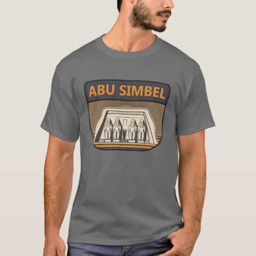 Abu Simbel Egypt Travel Art Retro T_Shirt