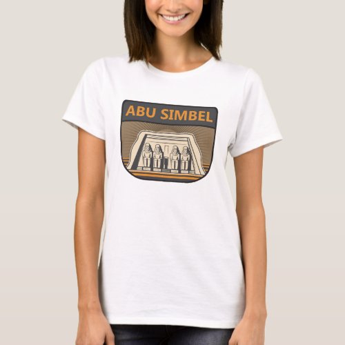 Abu Simbel Egypt Travel Art Retro T_Shirt