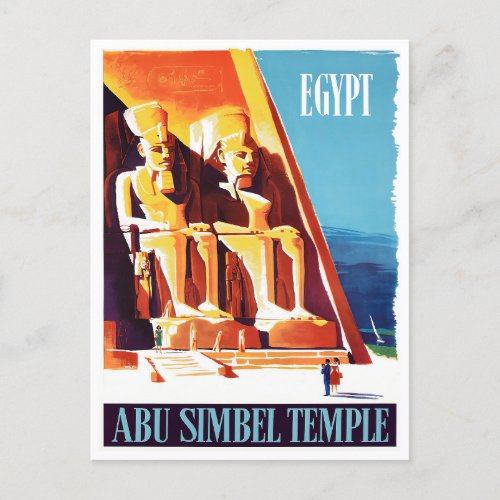 Abu Simbel Egypt vintage travel Postcard