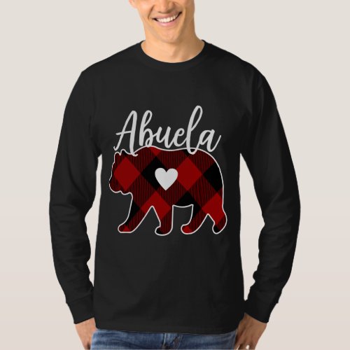Abuela Bear Christmas Buffalo Plaid Red White  Bl T_Shirt