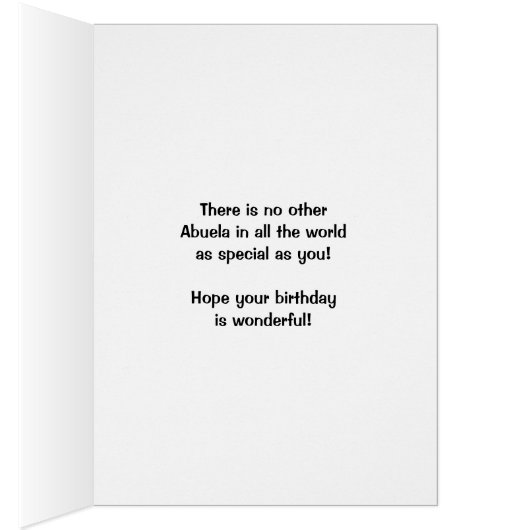 Abuela Birthday - Best Abuela in the World (Inside (Right))