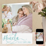 Abuela Calligraphy 3 Photo Happy Birthday Card<br><div class="desc">A frameworthy photo birthday card for your nonna - or you can edit the occasion if you wish. "abuela" is lettered in swirly calligraphy and you can personalize with your message inside. The photo template is set up for you to add 3 of your favorite photos which are displayed in...</div>