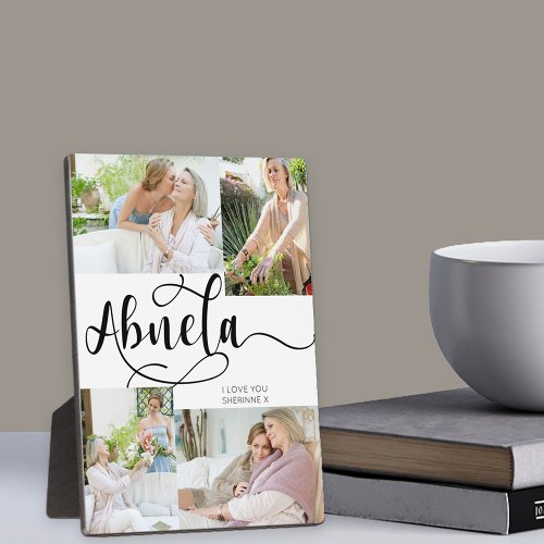 Abuela Calligraphy 4 Photo Tabletop Plaque