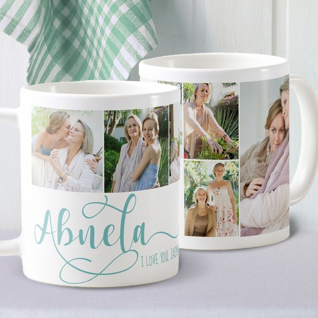 Abuela Calligraphy I Love You 6 Photo Coffee Mug (Creator Uploaded)
