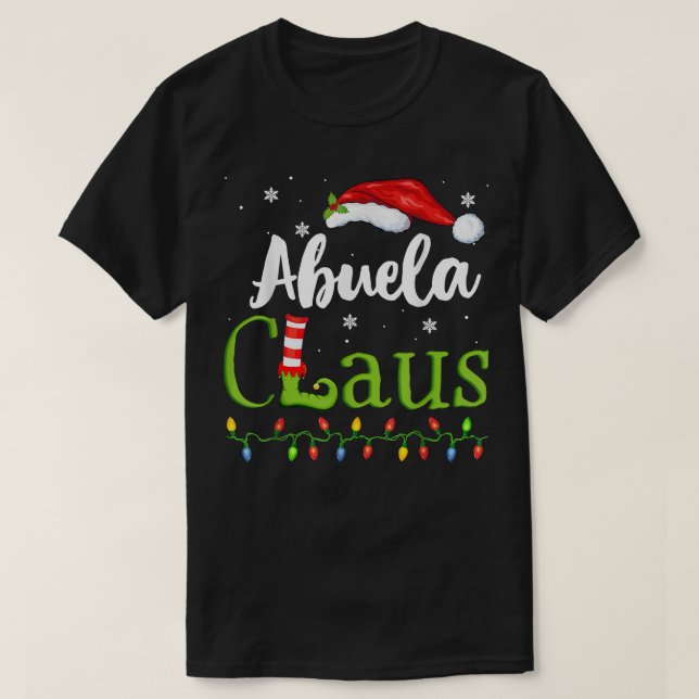 Abuela Claus Funny Grandma Santa Pajamas Christmas T-Shirt (Design Front)