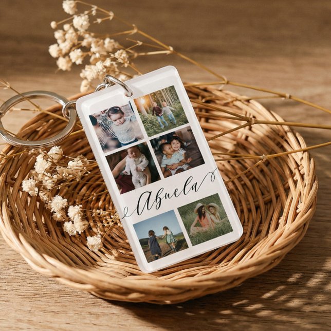 Abuela Gift for Grandma Photo Collage Keepsake Keychain (Abuela Gift for Grandma Photo Collage Keepsake Keychain)