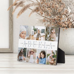 "Abuela" Grandchildren Names 7 Photo Collage Plaque<br><div class="desc">Create a sweet gift for grandma with this seven photo collage plaque. "ABUELA" or your grandma's preferred nickname appears in the center in chic gray lettering,  with your custom message and grandchildren's names overlaid.</div>