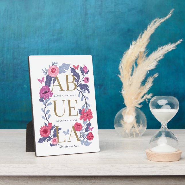Abuela (Grandma) Floral Botanical Butterfly Frame (Side)