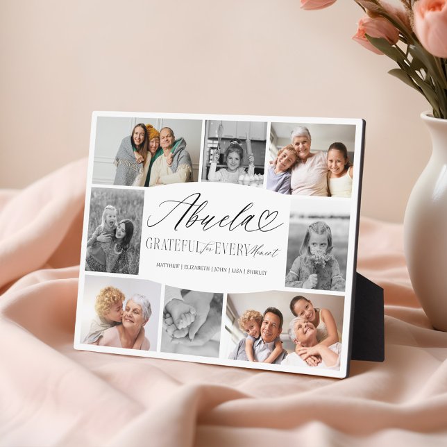 Abuela Grateful for Every Moment Photo Collage Plaque (Abuela Grateful for Every Moment Photo Collage Plaque)