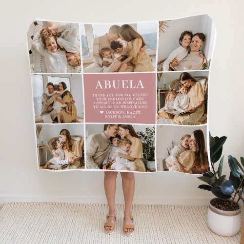 Abuela Letter Custom Personalized Fleece Blanket