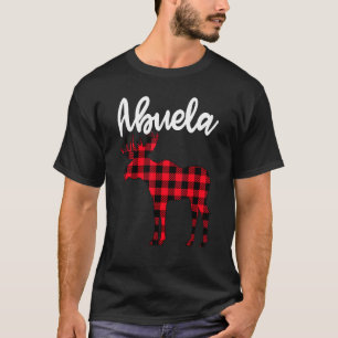 Abuela Moose Buffalo Red Plaid Christmas Pajama Fa T-Shirt