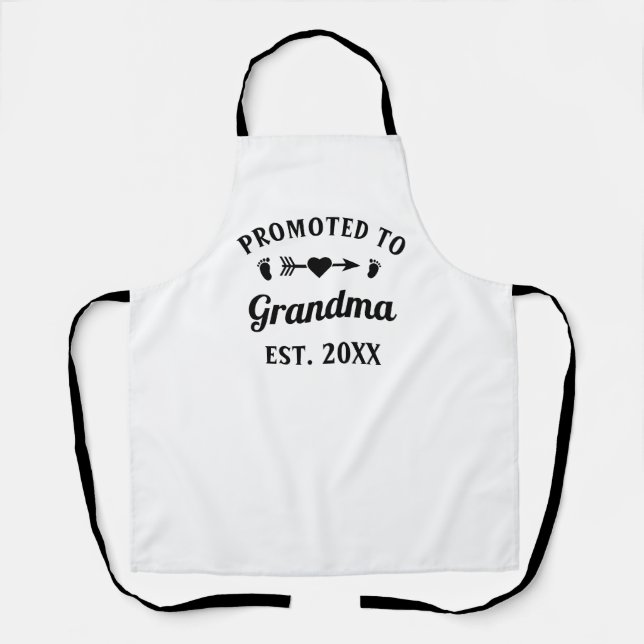 Abuela Nonna Nanna Grandmother Promoted To Grandma Apron (Front)