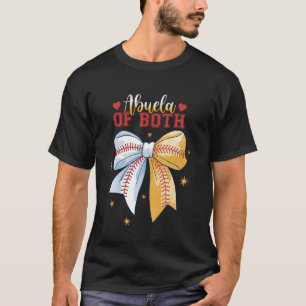 Abuela Of Both Baseball Softball Coquette Bow Moth T-Shirt