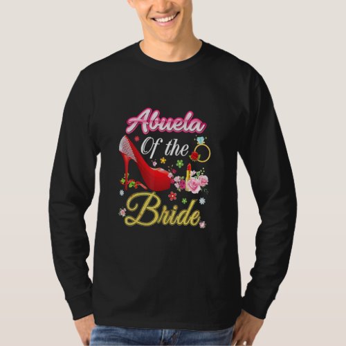 Abuela Of The Bride Happy Wedding Flower Pink Shoe T_Shirt