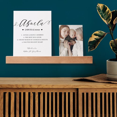 Abuela Script Personalized Definition Photo Memory Picture Ledge