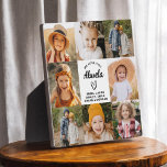 Abuela We Love You Hearts Modern Photo Collage Plaque<br><div class="desc">The Abuela We Love You Heart Modern Photo Collage Plaque is a touching and personalized gift that showcases your love for your grandmother. This beautifully designed plaque features a heart-shaped photo collage, allowing you to add your favorite family pictures in a modern and stylish layout. The heartfelt "We Love You,...</div>
