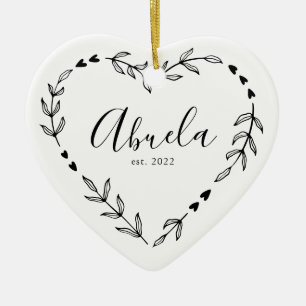 Abuela Year Est. Christmas Ceramic Ornament