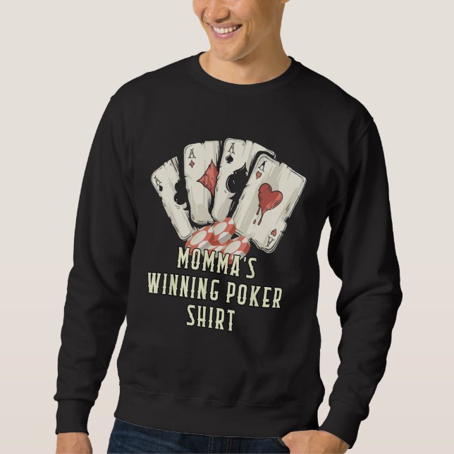 Abuelas Winning Poker  Grandma Card Game Grandmom Sweatshirt (Front)
