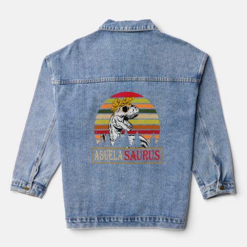 Abuelasaurus Rex Dinosaur Abuela Saurus Family Mot Denim Jacket